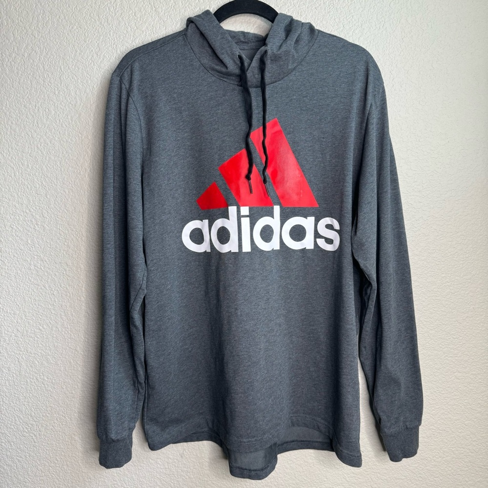 Adidas gray logo sweatshirt hoodie shirt